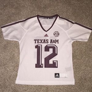 White Adidas Texas A&M Football Jersey